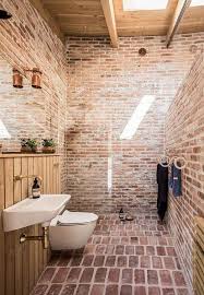 25 Stylish And Trendy Bathroom With Exposed Brick Tiles Home Design And Interior Bathroom Design Decor Brick Bathroom Bathroom Inspiration Modern