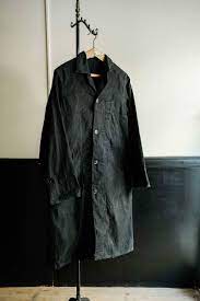 encore new arrival その１１ ブラックリネンのマキニョンコート 軍の服装 メンズファッション メンズファッションスタイル