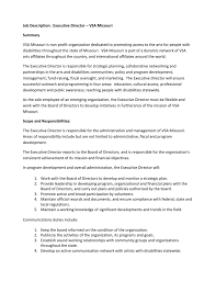 Executive director job description template. Job Description Executive Director Vsa Arts Of Missouri
