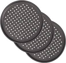 Special Offers Olivia Aiden 13 Vented Pizza Pan 3 Pack Round Perforated Air Baking Heavy Duty Aluminum Bakeware Reus Aluminum Bakeware Crispy Crust Pan Pizza