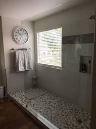 Had The Tub And Shower Stall Removed To Make One Large Shower Tub To Shower Conversion Master Bathroom Shower Shower Remodel