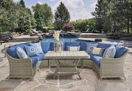 Three palms outdoors in cooperation with global outdoor furniture supplies inc. Wicker Countryside All Weather Resin Wicker Modular Sectionals Pebble Stone Color