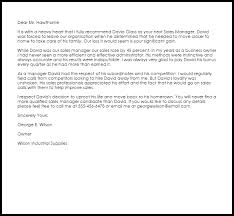 In general, a referral cover letter is to mention mutual between two people. Sales Manager Recommendation Letter Example Letter Samples Templates