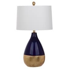 Kingship Navy Blue Glass Table Lamp Set Of 2 Safavieh Gold Table Lamp Table Lamp Sets Blue Table Lamp