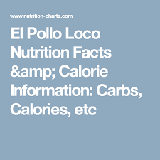 El Pollo Loco Nutrition Facts Calorie Information Carbs