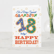 18th Birthday Greetings For Grandson Colourful 18th Birthday For Special Grandson Card Zazzle Com In 2020 18th Birthday Cards Old Birthday Cards Happy Birthday 18th