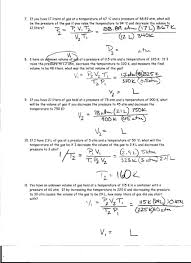 Solutions to the ideal gas law practice worksheet: Foothill High School