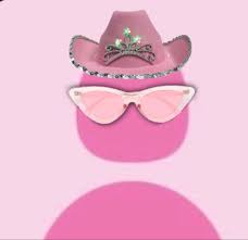Pink Cowboy Hat With Glasses Icon Pink Cowboy Hat Cartoon Icons Soft Grunge