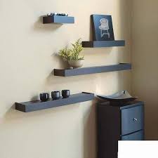 Incorporate a floating shelf into a hallway gallery. Vertigo Set Of 4 Espresso Wall Shelves 6 12 20 24 Black Wall Shelves Ikea Wall Shelves Floating Shelves