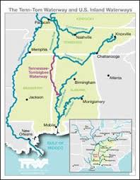 tennessee tombigbee waterway and u s inland waterways map