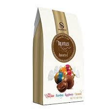 Pack Of 4 Gourmet Gifted Bag Assorted Chocolate Truffles 4flavor Variety Milk Chocolate Hazelnut Raspberry Caramel 170g Bags Europ Chocolate Assortment