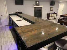 The crystal clear bar table top epoxy resin by pro marine supply is a good choice for bars with a lot of natural light. Surface Coating