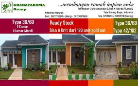 Sementara, untuk ukuran tanah biasanya rumah tipe 36 bisa berdiri di atas tanah seluas 60 m² hingga 72 m². Grahatama Group Bogor Indonesia Facebook