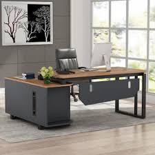 L shaped desk with lateral file cabinet. Tribesigns Tribesigns L Shaped Desk With File Cabinet 55 Inch Executive Office Desk In Walnut