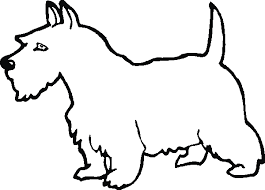 Dog holding bone coloring page. Another Outline Dog Coloring Page Scottie Dog Gifts Scottie Dog