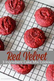 Red Velvet Cake Mix Cookies Recipe 3 Ingredient Cakes Cake Mix Cookies Red Velvet Cake Mix Cookies