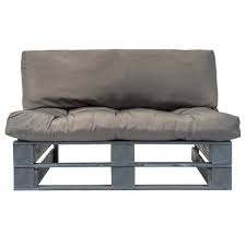 Wir brauchen eine palette für sitzbank und die schräge rückenlehne und zwei paletten für die armlehnen. Vidaxl Garten Palettensofa Mit Grauen Kissen Kiefernholz Gitoparts