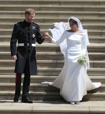 See meghan markle's gorgeous wedding dress. Meghan Markle S Evening Dress Designed By Stella Mccartney For Wedding Party Mirror Online