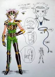 My Paintings Saint Seiya Hand Painted My Own Design Saint Telescopium Bronze Saint Cassini 2015 July 29傍晚完成 自己人设 望远镜座青铜卡塞尼 水性笔 水彩笔 人物 形象按照自己概念中法国人的翘眉毛类 Cdz