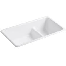 Kohler kitchen sinks come in a variety of styles, designs and materials. Kohler Iron Tones Cast Iron Kitchen Sink With Smart Divide 6625