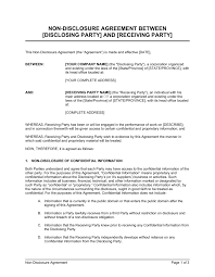 Employee agrees to treat all such information as confidential and to take all necessary precautions against disclosure of such information to third parties during and after the term of this agreement. Non Disclosure Agreement Between Two Companies Template By Business In A Box