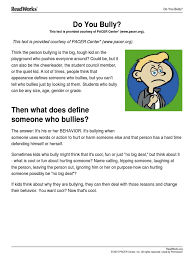Check spelling or type a new query. Readworks Do You Bully Pdf Bullying Psychological Concepts