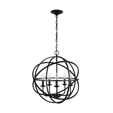 Home Decorators Collection 5 Light Black Sarolta Sands Orb Chandelier Kb 55607 The Home Depot Orb Chandelier Orb Light Fixture Chandelier