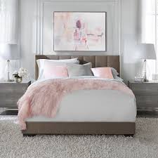 It is designed with graceful button tufted diamond patterns on both the headboard and footboard and upholstered in light grey color linen fabric, which lends your space a sumptuous look perfect for contemporary or traditional styles. Reece Channel Stitched Upholstered Queen Bed Granite Grey By Hillsdale Living Essentials Walmart Com Walmart Com