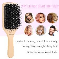 Hair thinning is caused by several factors such as genetics, stress and anxiety levels, lifestyle and diet changes, and hair treatments. Buy Hair Brush Boar Bristle Hairbrush For Thick Curly Thin Long Short Wet Or Dry Hair Adds Shine And Makes Hair Smooth Best Paddle Hair Brush For Men Women Kids Online In