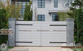 Distinctly impressive with wood and metal in a modern geometric design Gate Design Images Ideas With New Contemporary Style Home Main Gate