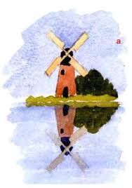 طلاء المياه وتأملات في ألوان مائية