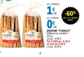 Offre Gressins Florelli 60 Sur Le 2e Produit Achete Chez E Leclerc