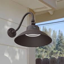 Shop wayfair.ca for the best outdoor gooseneck barn light. Breakwater Bay Dwayne 14 57 H Integrated Led Glass Outdoor Barn Light With Dusk To Dawn Reviews Wayfair