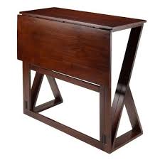 Harrington Drop Leaf High Table Wood Walnut Winsome High Table Drop Leaf Table Counter Height Dining Table