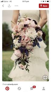 Blush Navy Bouquet Wedding Flowers Bridal Bouquets Halloween Wedding Cascading Wedding Bouquets