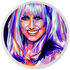 Suzanne Somers pop art Beach Towel by Retro Movie Posters