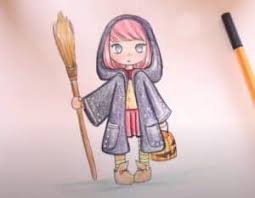 Draw a witch face it isn't hard an now i'll teach you.in 365 sketches i'll teach you step by step drawin. How To Draw A Cute Witch Step By Step