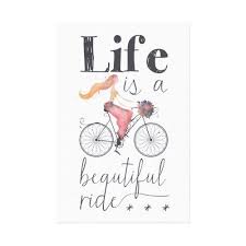 Life Is A Beautiful Ride Quote Illustration Canvas Print Riding Quotes Pretty Throw Pillows Typography Pillow