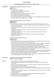 Outstanding presentation, reporting and communication skills. Operations Financial Analyst Resume Samples Velvet Jobs