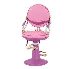 Blush pink velvet & gold petal accent luxury chair lotus shape home furniture. Gold Purple Sitting Pretty Doll Hair Salon Chair Our Generation