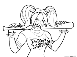 This clipart image is transparent backgroud and png format. Harley Quinn Daddys Lil Monster Coloring Pages Printable