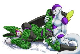 cell (dragon ball), frieza, dragon ball, dragonball z, 2boys, anal, male  focus, male penetrated, multiple boys, yaoi 