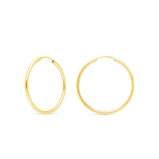Also known as huggies, sleeper earrings are small hoops that don't have sharp posts with a separate backing. 9ct Gold 25mm Sleeper Hoop Earrings Nwj