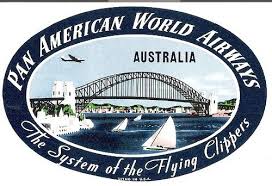 Pan American World Airways Australia Luggage Label Pan American Luggage Labels Vintage Airlines
