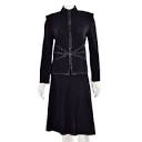 St. John Evening 2Pc Black/Silver Starburst Jacket & Skirt Suit sz 6