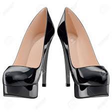 Heel on a woman`s shoe. Woman S Black Patent Leather Shoes On High Heels Front View Stock Photo Picture And Royalty Free Image Image 47584673
