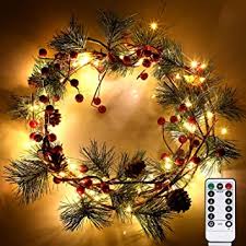 Maybe you would like to learn more about one of these? Amazon Com 12 Feet Red Berry With Pine Cone Garland Lights Christmas Lights And 12 Meter Copper Led String Pine Cone Berries Indoor And Outdoor Christmas Tree Decorative Lights Winter Holiday New Year