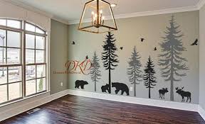 Woodland Nursery Decal Pine Tree Decal Vinyl Wall Decal Wall Sticker Nature Forest Set Of 5 Tr Woodland Nursery Theme Woodland Nursery Decals Nursery Decals