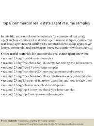 Top 8 Commercial Real Estate Agent Resume Samples