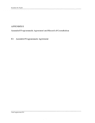 APPENDIXE Amended Programmatic Agreement and Record of Consultation El  Amended Programmatic Agreement